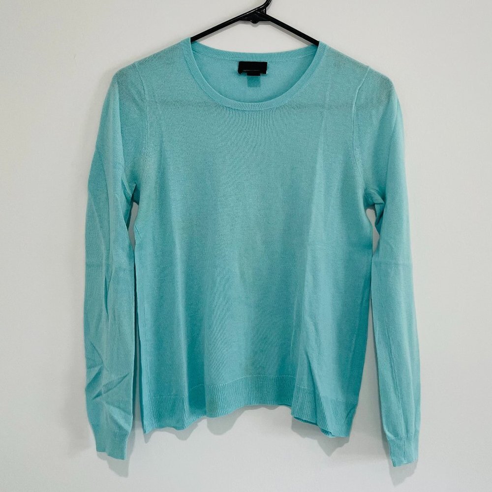 J Crew Women Italian Cashmere Light Blue Sweater Size XS